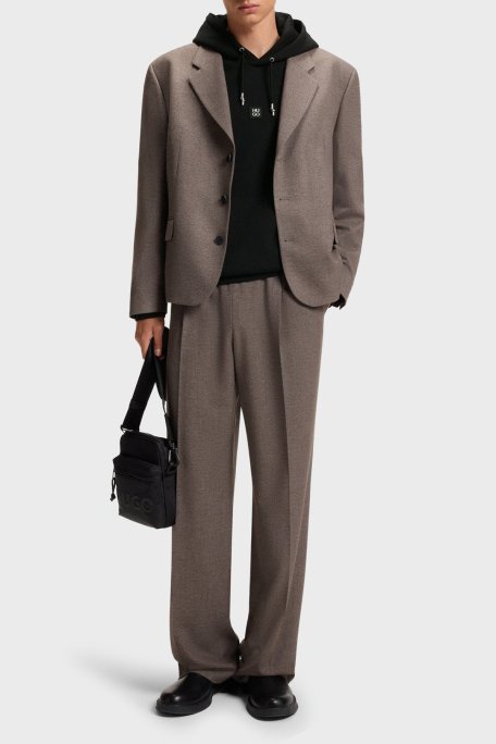 Hugo Logolu Streç Pamuklu Relaxed Fit Kapüşonlu Erkek Sweat 50542583 001 SİYAH - Hugo (1)