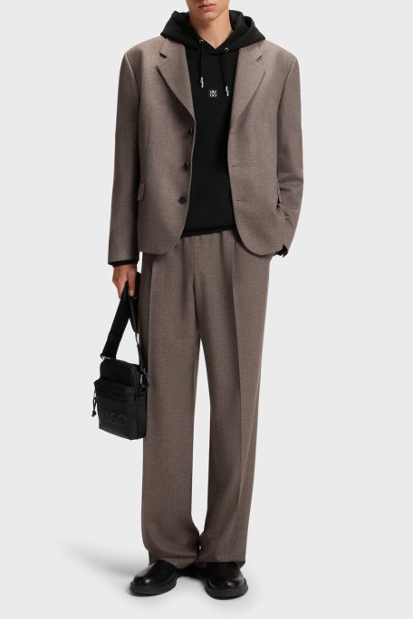 Hugo Logolu Streç Pamuklu Relaxed Fit Kapüşonlu Erkek Sweat 50542583 001 SİYAH - Hugo (1)