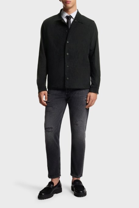 Hugo Oversize Fit Klasik Yaka Uzun Kollu Düğmeli Erkek Gömlek 50555791 001 SİYAH - Hugo (1)