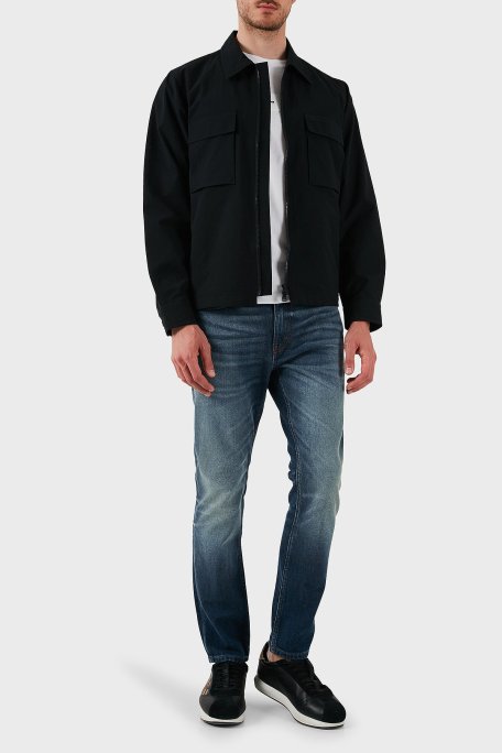 Hugo Oversize Fit Uzun Kollu Cepli Fermuarlı Erkek Gömlek 50539223 001 SİYAH - Hugo (1)