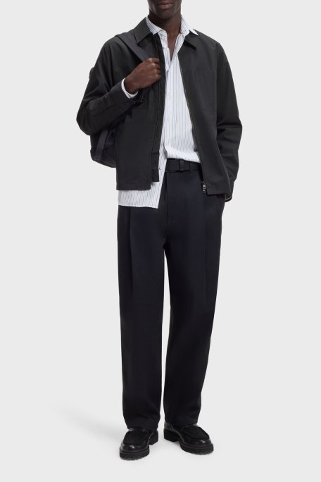 Hugo Pamuk Karışımlı Oversize Fit Fermuarlı Erkek Ceket 50556274 001 SİYAH - Hugo (1)