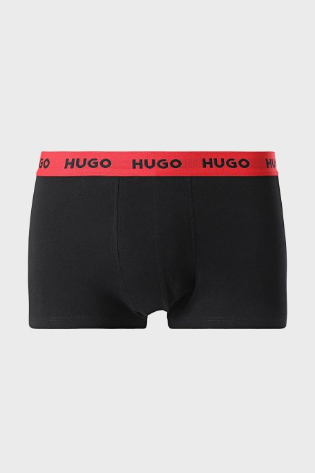 Hugo Pamuklu Logolu 3 Pack Erkek Boxer 50532611 970 Mavi-Siyah-Lacivert - Hugo (1)