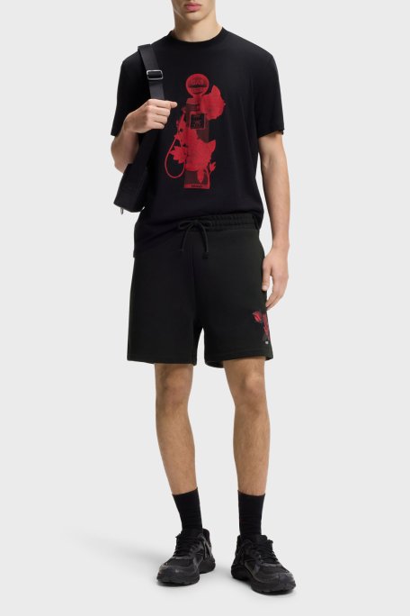 Hugo Pamuklu Regular Fit Baskılı Normal Bel Erkek Short 50556390 001 SİYAH - Hugo (1)