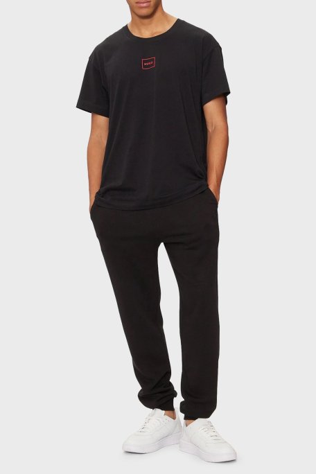 Hugo Pamuklu Regular Fit Bisiklet Yaka Logolu Erkek T Shirt 50525236 001 SİYAH - Hugo (1)