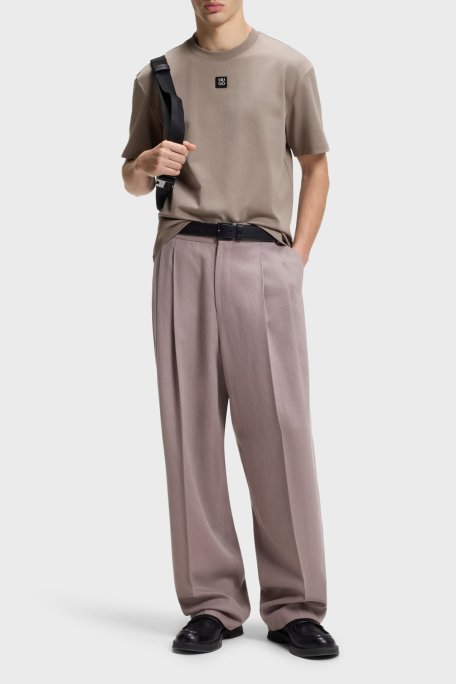 Hugo Pamuklu Regular Fit Logolu Bisiklet Yaka Erkek T Shirt 50505201 237 GRİ - Hugo (1)