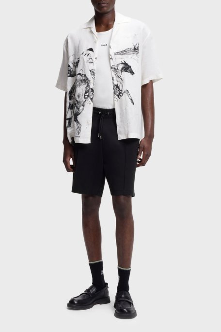 Hugo Pamuklu Regular Fit Logolu Normal Bel Erkek Şort 50562844 002 SİYAH - Hugo (1)