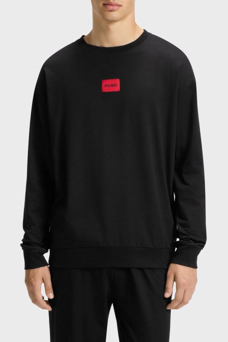 Hugo Pamuklu Regular Fit Uzun Kollu Logolu Erkek Pijama Takımı 50549188 001 SİYAH - Hugo (1)