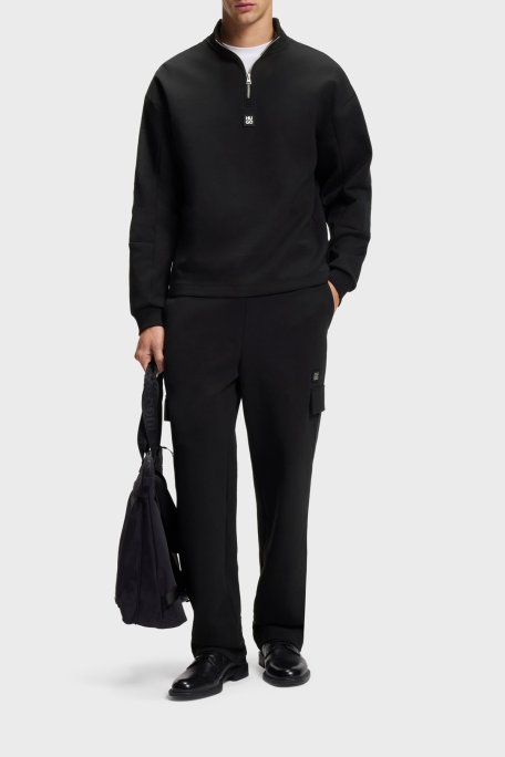 Hugo Pamuklu Regular Fit Yarım Fermuarlı Dik Yaka Erkek Sweat 50546402 001 SİYAH - Hugo (1)