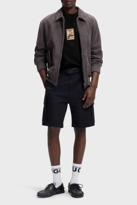 Hugo Pamuklu Relaxed Fit Baskılı Bisiklet Yaka Erkek T Shirt 50558407 001 SİYAH - Hugo (1)