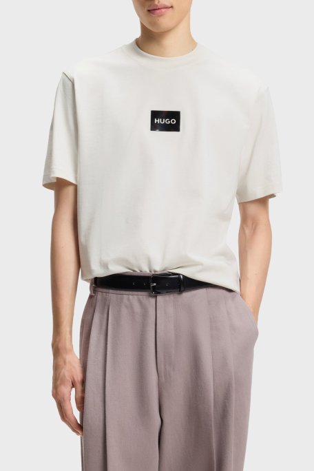 Hugo Pamuklu Relaxed Fit Logolu Bisiklet Yaka Erkek T Shirt 50557445 102 EKRU - Hugo