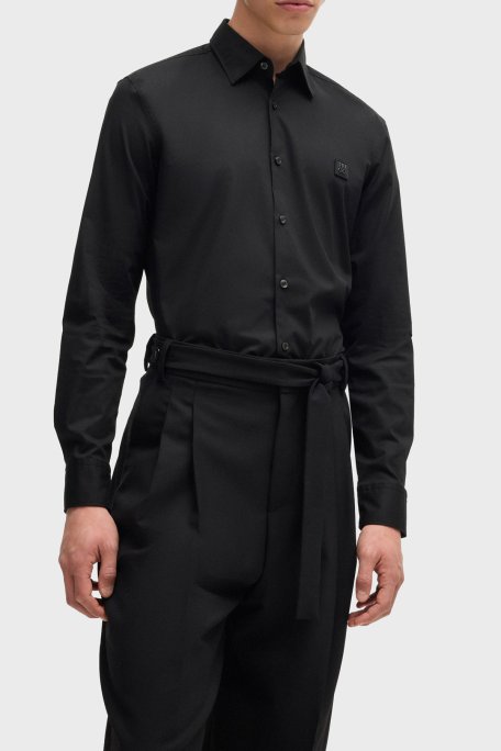Hugo Pamuklu Slim Fit Erkek Gömlek 50505315 001 SİYAH - Hugo