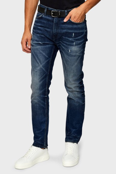 Hugo Pamuklu Slim Fit Normal Bel Dar Paça Jeans Erkek Kot Pantolon 50550143 413 LACİVERT - Hugo