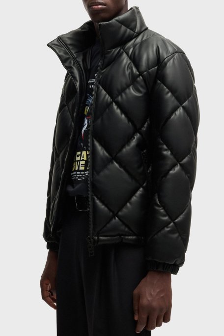 Hugo Regular Fit Dik Yaka Kapitone Şişme Erkek Mont 50524237 001 SİYAH - Hugo