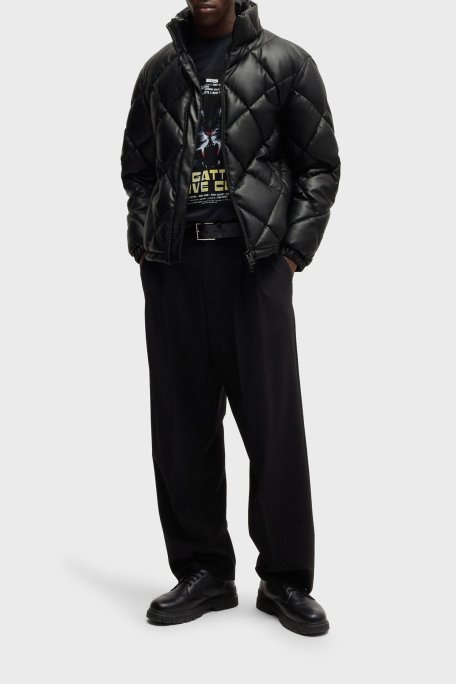 Hugo Regular Fit Dik Yaka Kapitone Şişme Erkek Mont 50524237 001 SİYAH - Hugo (1)