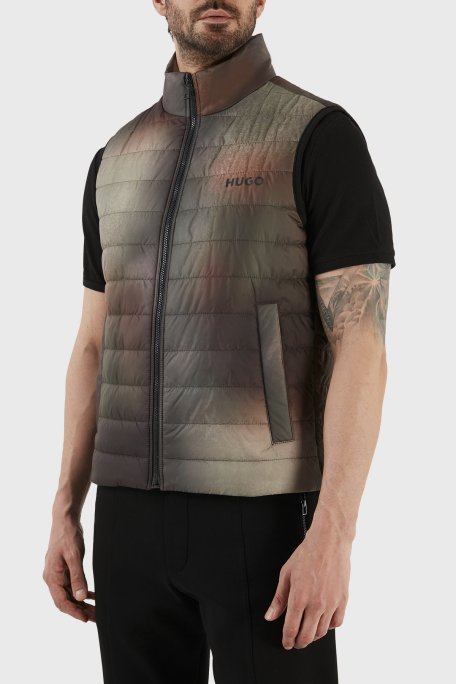 Hugo Regular Fit Fermuarlı Dik Yaka Şişme Erkek Yelek 50485247 960 HAKİ - Hugo (1)