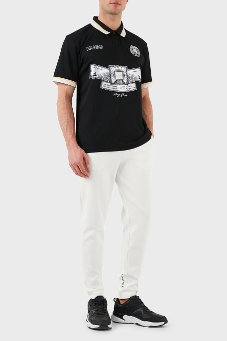 Hugo Relaxed Fit Logo Desenli Düğmeli Erkek Polo Yaka T Shirt 50516088 001 SİYAH - Hugo (1)