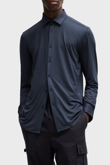 Hugo Slim Fit Jarse Erkek Gömlek 50519844 405 LACİVERT - Hugo