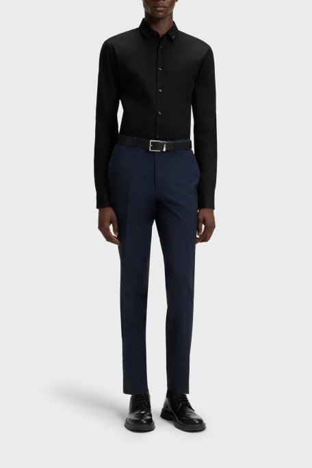 Hugo Streç Pamuklu Ekstra Slim Fit Klasik Yaka Erkek Gömlek 50475678 001 SİYAH - Hugo (1)