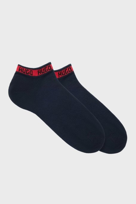 Hugo Streç Pamuklu Logolu 2 Pack Erkek Çorap 50516394 401 LACİVERT - Hugo