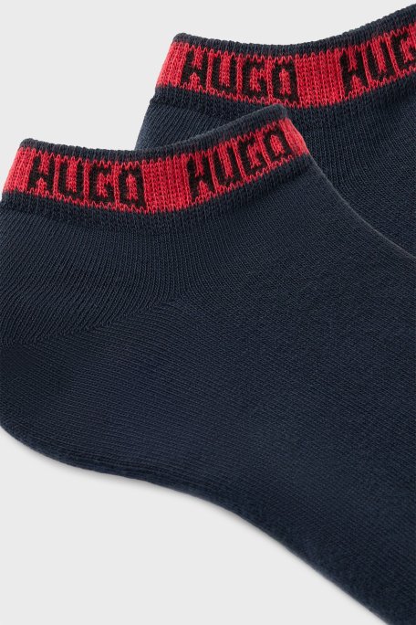 Hugo Streç Pamuklu Logolu 2 Pack Erkek Çorap 50516394 401 LACİVERT - Hugo (1)