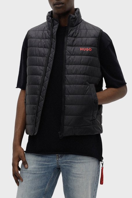 Hugo Su Geçirmez Slim Fit Dik Yaka Şişme Erkek Yelek 50468742 001 SİYAH - Hugo