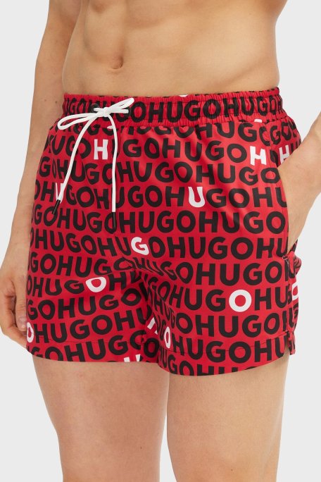Hugo Tamamı Logolu Cepli Erkek Mayo Short 50535412 612 KIRMIZI-SİYAH - Hugo (1)