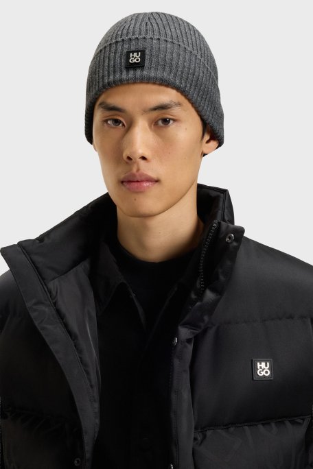 Hugo Yünlü Logolu Erkek Bere 50527250 034 GRİ - Hugo (1)