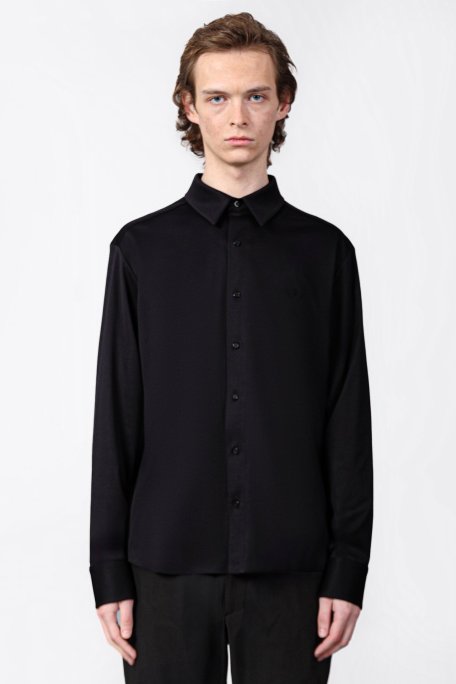 Isaora % 100 Pamuk Regular Fit Düz Yaka Erkek Gömlek ISR4119 BLCK SİYAH - Isaora