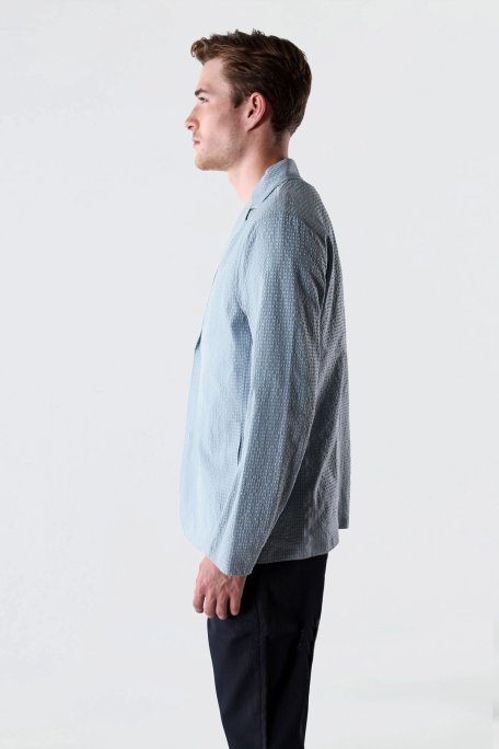 Isaora Dokuma Regular Fit Yırtmaçlı Apaş Yaka Blazer Erkek Ceket M24J7023 CRNTBL MAVİ - Isaora (1)