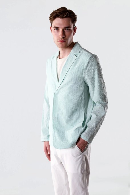 Isaora Dokuma Regular Fit Yırtmaçlı Apaş Yaka Blazer Erkek Ceket M24J7023 SPRG YEŞİL - Isaora (1)