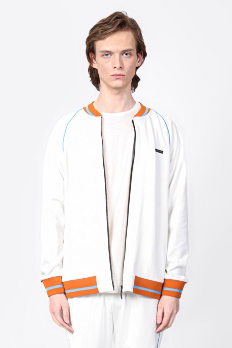 Isaora Logolu Şerit Detaylı Regular Fit Kolej Yaka Erkek Sweat ISR8111 100 BEYAZ - Isaora