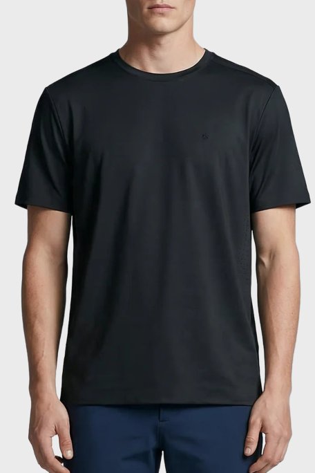 Isaora Regular Fit Logolu Bisiklet Yaka Erkek T Shirt ISR90210 SİYAH - Isaora