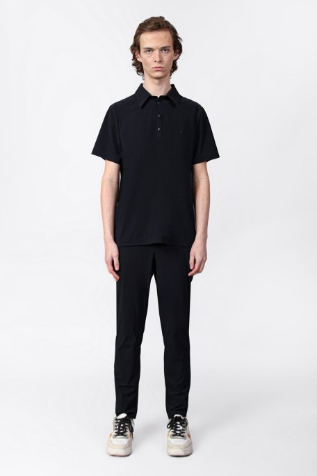 Isaora Streç Regular Fit Düğmeli Erkek Polo Yaka T Shirt ISR31140 SİYAH - Isaora (1)