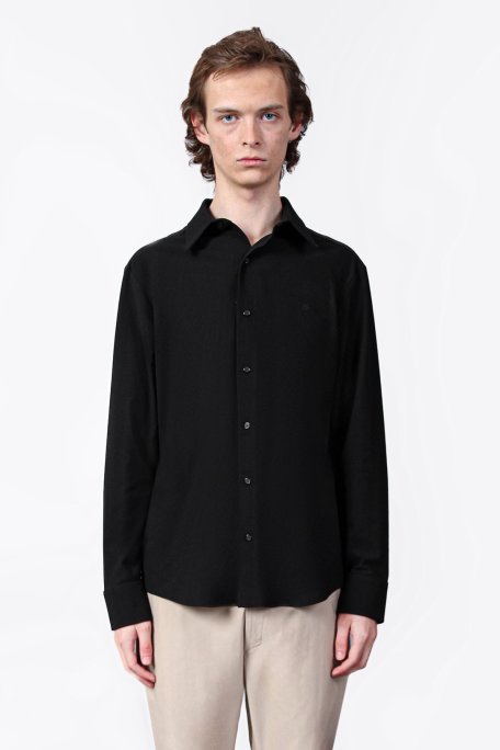 Isaora Streç Regular Fit Nefes Alabilen Geniş Yaka Erkek Gömlek ISR41010 SİYAH - Isaora