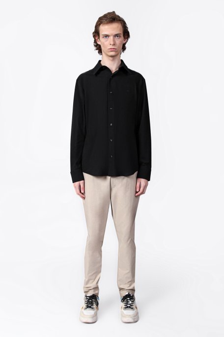 Isaora Streç Regular Fit Nefes Alabilen Geniş Yaka Erkek Gömlek ISR41010 SİYAH - Isaora (1)