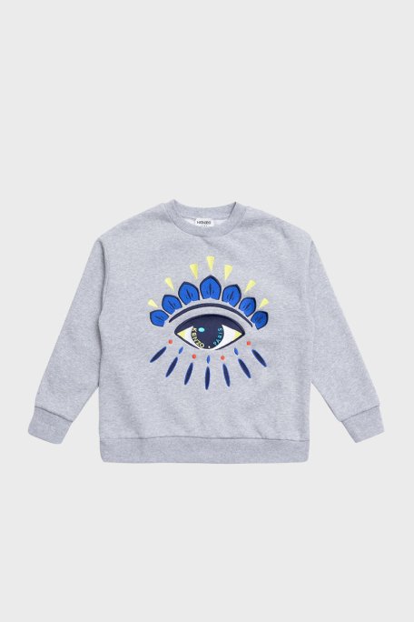 Kenzo Pamuklu Bisiklet Yaka Çocuk Sweat K25708/A41 GREY MARL GRİ - Kenzo