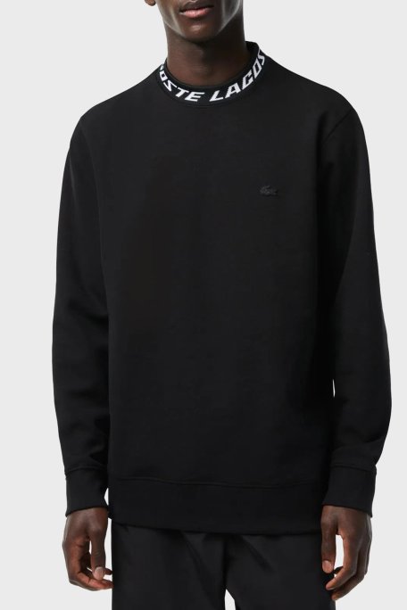 Lacoste Pamuklu Standart Fit Sıfır Yaka Erkek Sweat SH5690 031 SİYAH - Lacoste