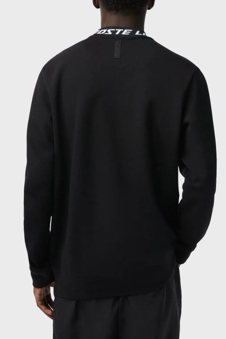 Lacoste Pamuklu Standart Fit Sıfır Yaka Erkek Sweat SH5690 031 SİYAH - Lacoste (1)
