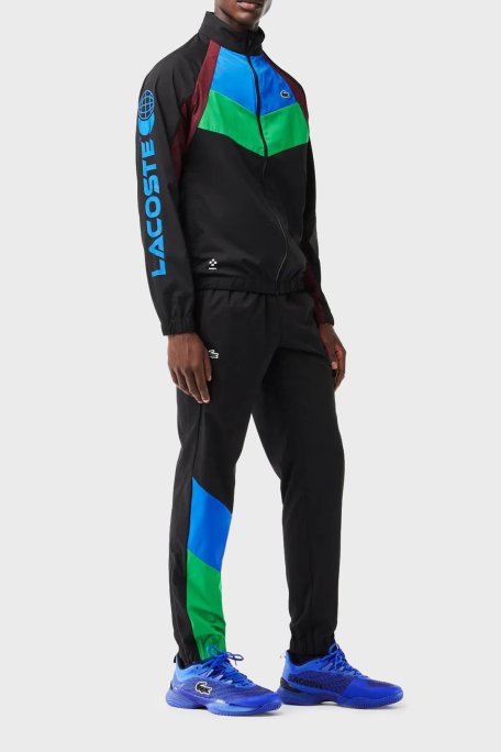 Lacoste Renk Bloklu Regular Fit Dik Yaka Erkek Eşofman Takımı WH1789 LI3 SİYAH - Lacoste