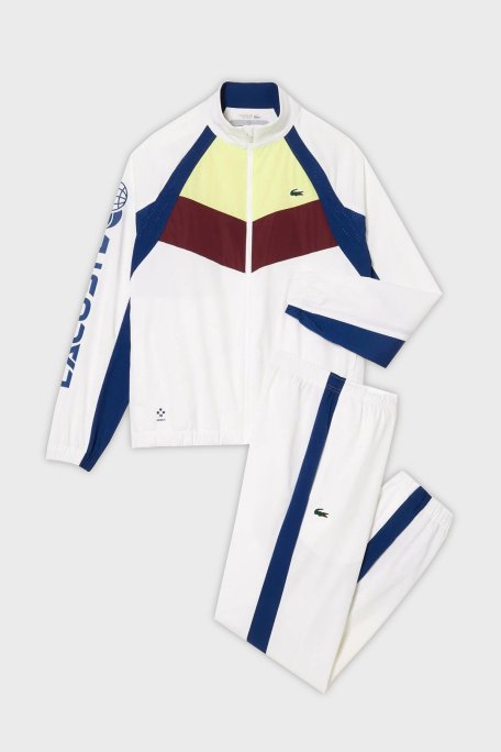 Lacoste Renk Bloklu Regular Fit Dik Yaka Erkek Eşofman Takımı WH1789 Q8I BEYAZ - Lacoste