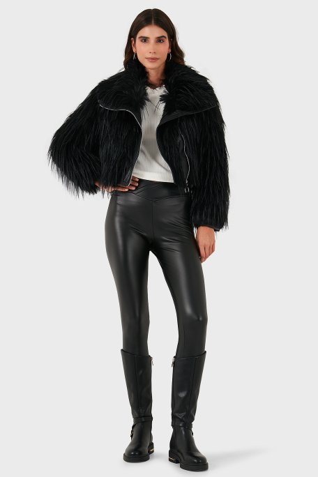 Lazzerini Tiziana Regular Fit Ceket Yaka Fermuarlı Bayan Kürk 68912367948PR116 SİYAH - Lazzerini Tiziana (1)