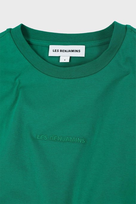 Les Benjamins % 100 Pamuk Oversize Fit Bisiklet Yaka Logolu Bayan T Shirt LBNOOSESSFUTS-305 YEŞİL - Les Benjamins (1)