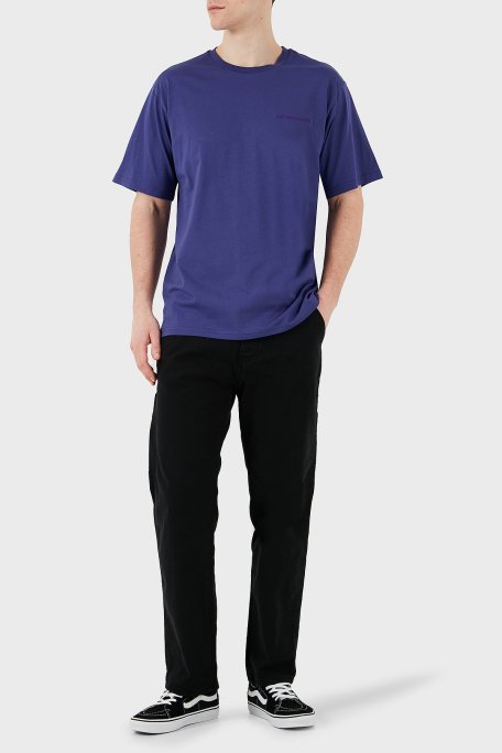 Les Benjamins % 100 Pamuk Regular Fit Bisiklet Yaka Logolu Erkek T Shirt LBNOOSESSMUTS-301 MOR - Les Benjamins (1)