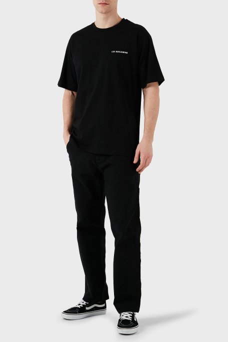 Les Benjamins % 100 Pamuk Regular Fit Bisiklet Yaka Logolu Erkek T Shirt LBNOOSESSMUTS-307 SİYAH - Les Benjamins (1)