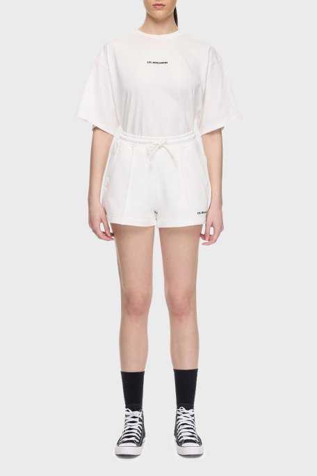 Les Benjamins % 100 Pamuk Regular Fit Yüksek Bel Çimalı Bayan Short LBNOOSESSFUSO-306 BEYAZ - Les Benjamins (1)