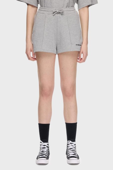 Les Benjamins % 100 Pamuk Regular Fit Yüksek Bel Çimalı Bayan Short LBNOOSESSFUSO-308 GRİ - Les Benjamins