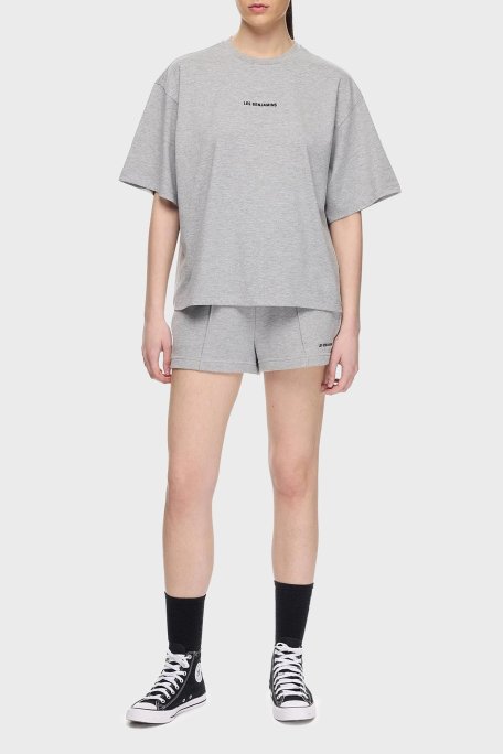 Les Benjamins % 100 Pamuk Regular Fit Yüksek Bel Çimalı Bayan Short LBNOOSESSFUSO-308 GRİ - Les Benjamins (1)