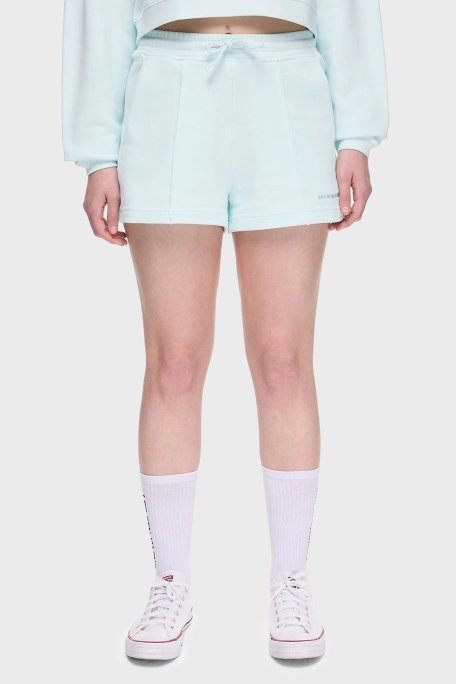 Les Benjamins % 100 Pamuk Regular Fit Yüksek Bel Çimalı Bayan Short LBNOOSESSFUSO-311 BEBE MAVİ - Les Benjamins