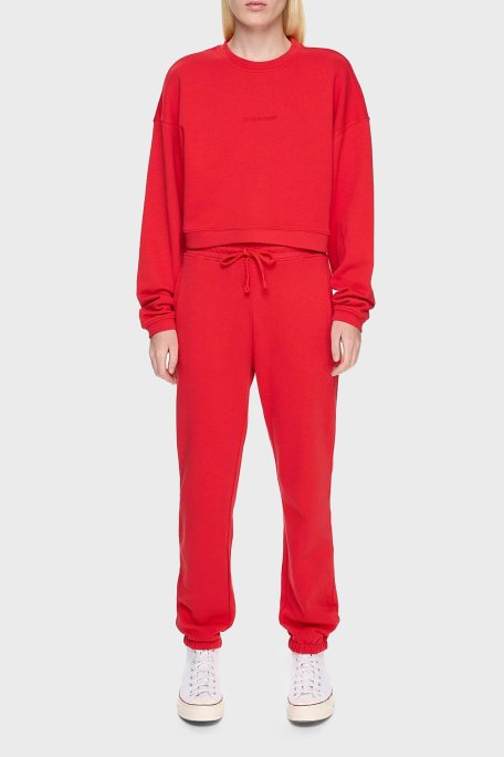 Les Benjamins % 100 Pamuklu Relaxed Fit Bisiklet Yaka Bayan Sweat LB24FWESSFUSW-302 KIRMIZI - Les Benjamins (1)