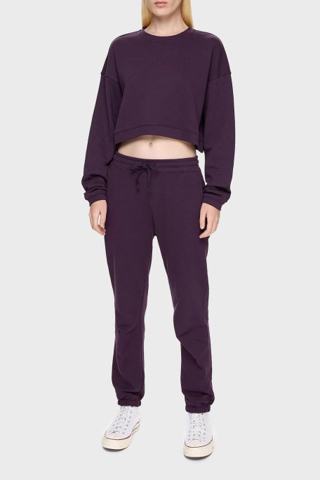 Les Benjamins % 100 Pamuklu Relaxed Fit Bisiklet Yaka Bayan Sweat LB24FWESSFUSW-303 MOR - Les Benjamins (1)